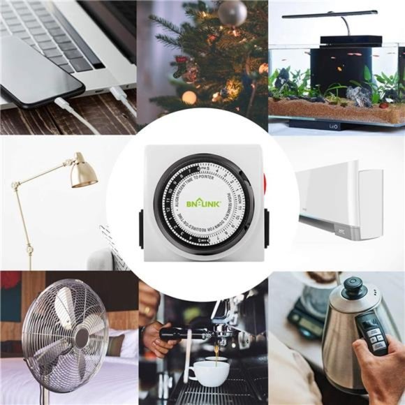 Heavy Duty Mechanical 24 Hour Timer Dual Outlet 3-Prong Accurate Indoor - Picture 4 of 6